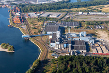 Aerial view of Papierfabrik Palm GmbH & Co. KG | Plant Wörth am Rhein in Wörth am Rhein in the state Rhineland-Palatinate, Germany