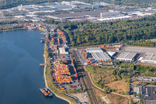 Contargo Wörth-Karlsruhe GmbH in the container port in Wörth am Rhein in the state Rhineland-Palatinate, Germany