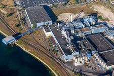 Aerial photograpy of Papierfabrik Palm GmbH & Co. KG | Plant Wörth am Rhein in Wörth am Rhein in the state Rhineland-Palatinate, Germany