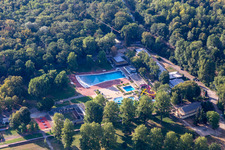 Rhine beach resort Rappenwört in the district Daxlanden in Karlsruhe in the state Baden-Wuerttemberg, Germany out of the air