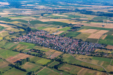 Minfeld in the state Rhineland-Palatinate, Germany seen from a drone