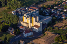 Aerial photograpy of Grain mill of Cornexo GmbH in Freimersheim in the state Rhineland-Palatinate, Germany