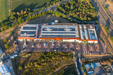 Aerial view of BAUHAUS Haßloch in Haßloch in the state Rhineland-Palatinate, Germany