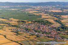 District Geinsheim in Neustadt an der Weinstraße in the state Rhineland-Palatinate, Germany seen from above