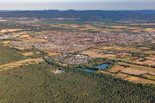Haßloch in the state Rhineland-Palatinate, Germany from above