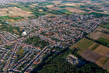 Oblique view of District Iggelheim in Böhl-Iggelheim in the state Rhineland-Palatinate, Germany