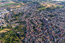 Aerial view of Schifferstadt in the state Rhineland-Palatinate, Germany