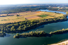 Aerial view of Koller Island in Brühl in the state Baden-Wuerttemberg, Germany