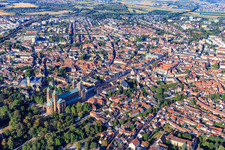 Cathedral and Maximilianstraße from the northeast in Speyer in the state Rhineland-Palatinate, Germany