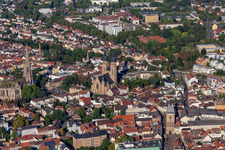 Aerial view of Memorial Church of the Protestation and St. Joseph in Speyer in the state Rhineland-Palatinate, Germany