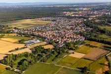 Aerial photograpy of District Sondernheim in Germersheim in the state Rhineland-Palatinate, Germany