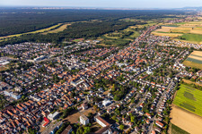 Main Street and Saas Street from the northeast in Kandel in the state Rhineland-Palatinate, Germany