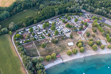 Oblique view of Camping Municipal des Mouettes in Lauterbourg in the state Bas-Rhin, France