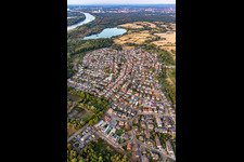 Aerial photograpy of District Neuburgweier in Rheinstetten in the state Baden-Wuerttemberg, Germany