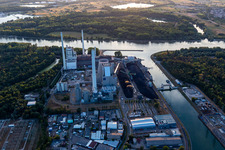 EnBW Energie Baden-Württemberg AG, Rhine Harbor Steam Power Plant Karlsruhe in the district Daxlanden in Karlsruhe in the state Baden-Wuerttemberg, Germany out of the air