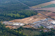 Oblique view of HeKa Herzog GmbH in the district Neudorf in Graben-Neudorf in the state Baden-Wuerttemberg, Germany