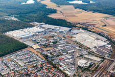 SEW-EURODRIVE GmbH & Co KG – Manufacturing plant and SCC Mechanics/Mechatronics in the district Graben in Graben-Neudorf in the state Baden-Wuerttemberg, Germany seen from above
