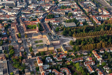 Aerial view of Palace garden and palace Bruchsal in Bruchsal in the state Baden-Wuerttemberg, Germany