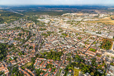 City view from the northeast in Bruchsal in the state Baden-Wuerttemberg, Germany