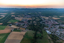 And Billigheim-Ingenheim in the sunset in the district Mühlhofen in Billigheim-Ingenheim in the state Rhineland-Palatinate, Germany