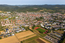 Bad Bergzabern in the state Rhineland-Palatinate, Germany viewn from the air