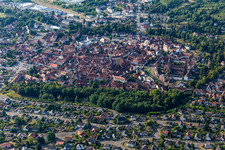 Wissembourg in the state Bas-Rhin, France from above