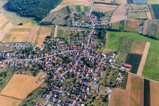 Schœnenbourg in the state Bas-Rhin, France viewn from the air