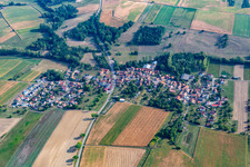 Ingolsheim in the state Bas-Rhin, France seen from above