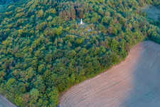 Aerial view of Mary Statue in Poissons in the state Haute Marne, France