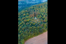 Aerial photograpy of Mary Statue in Poissons in the state Haute Marne, France