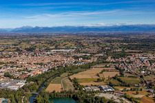 Aerial view of Crema in the state Cremona, Italy