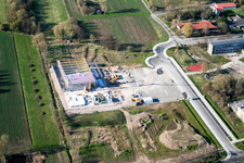 Construction site of the Bienwaldhalle multi-purpose hall in Kandel in the state Rhineland-Palatinate, Germany