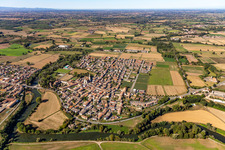 Aerial photograpy of Montodine in the state Cremona, Italy