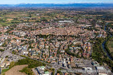 Oblique view of Crema in the state Cremona, Italy