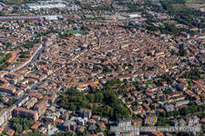 Aerial view of Velodrome Sports Field in Crema in the state Cremona, Italy
