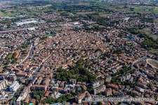 Crema in the state Cremona, Italy from above