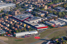 Formula 1 race track of Ferrari, Pista di Fiorano, Circuito di Fiorano in Fiorano Modenese in the state Modena, Italy seen from above