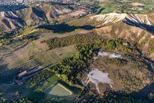 Bird's eye view of Salse di Nirano Riserva naturale Salse di Nirano in Fiorano Modenese in the state Modena, Italy