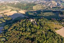 Montegibbio Castle Castello di Montegibbio in the district Il Poggio in Sassuolo in the state Modena, Italy out of the air