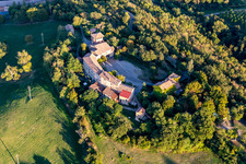 Aerial photograpy of Castle of Casalgrande in Casalgrande in the state Reggio Emilia, Italy