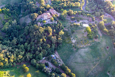 Oblique view of Torricella Castle in Scandiano in the state Reggio Emilia, Italy