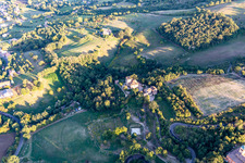 Torricella Castle in Scandiano in the state Reggio Emilia, Italy seen from above
