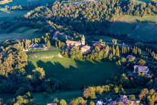 Oblique view of Sanctuary of the Beata Vergine di Lourdes in Montericco in the district Montericco in Albinea in the state Reggio Emilia, Italy