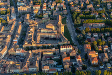 Aerial view of Rocca del Boiardo in Scandiano in the state Reggio Emilia, Italy