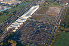 Reggio Emilia AV Mediopadana train station in Reggio nell’Emilia in the state Reggio Emilia, Italy from above