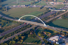 Ponte Di Calatrava bridge over the high-speed railway line and Autostrada del Sole in Reggio nell’Emilia in the state Reggio Emilia, Italy