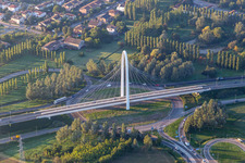 Aerial view of Vela di Calatrava Bridge SOUTH in Reggio nell’Emilia in the state Reggio Emilia, Italy