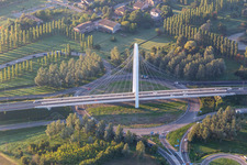 Aerial photograpy of Vela di Calatrava Bridge SOUTH in Reggio nell’Emilia in the state Reggio Emilia, Italy