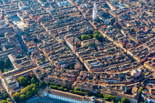 Aerial view of Cathedral of Modena Duomo di Modena in Modena in the state Modena, Italy