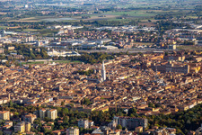 Aerial photograpy of Cathedral of Modena Duomo di Modena in Modena in the state Modena, Italy
